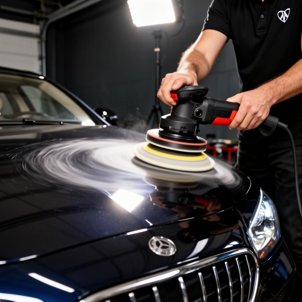 Professional paint correction with dual action polisher in Vaughan